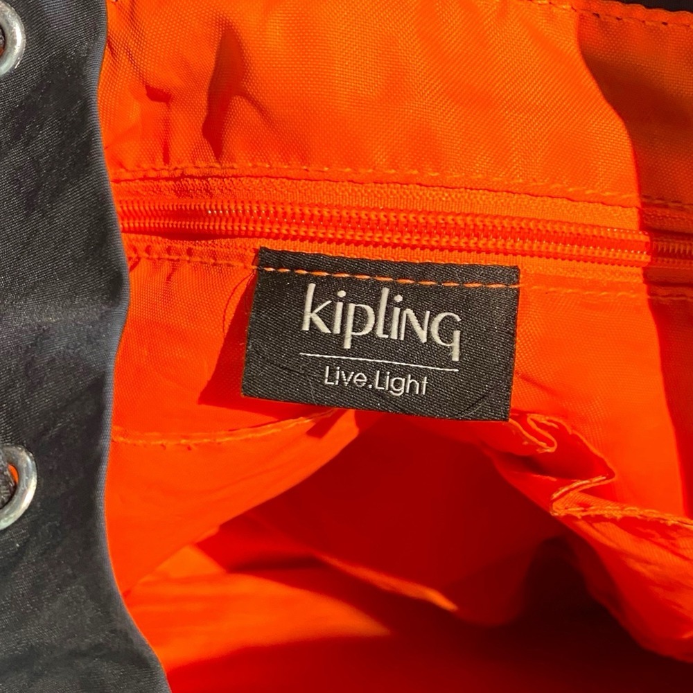 Kipling Drawstring Rucksack Backpack Bag Black Ad… - image 14